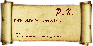 Pádár Katalin névjegykártya